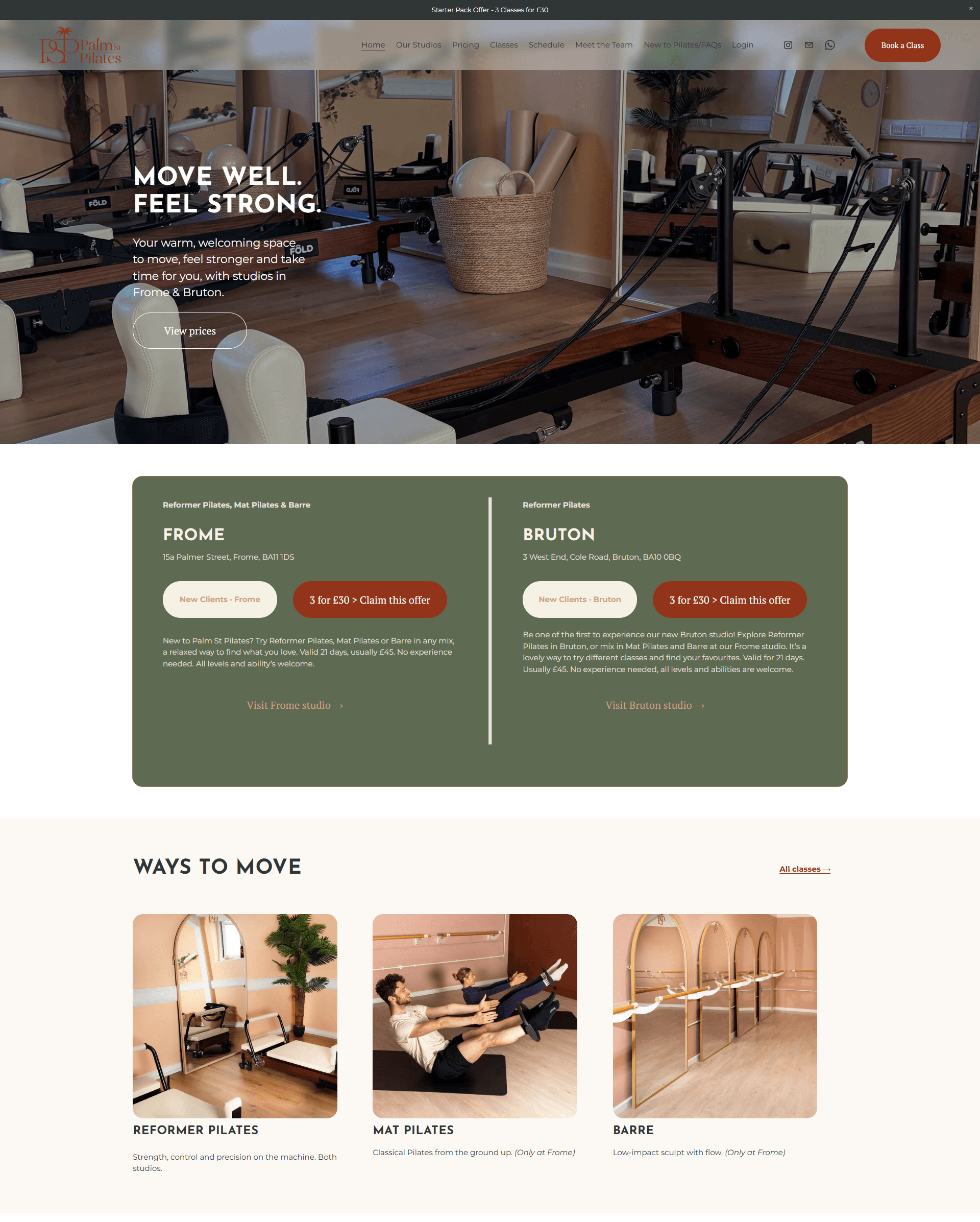 Palm St Pilates Homepage